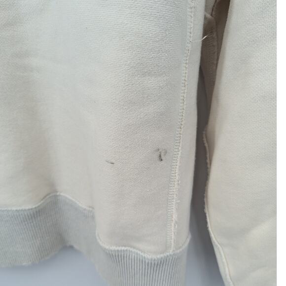 Y2K Abercrombie Fitch Cream Hoodie Zip Up Distressed Logo Spellout M - Picture 10 of 10